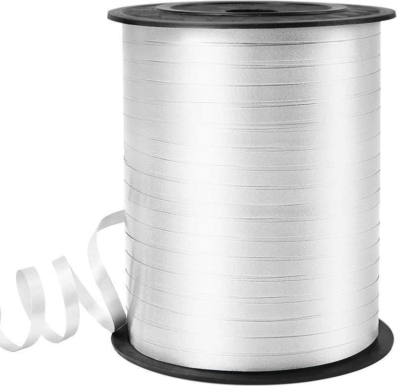 VISPAD White Curling Ribbon, Balloon String 500 Yard for Gift Wrapping, Curly Ribbons, 3/16" for Florist Flower, Baby Shower, Valentines Day,Birthday - Image 1